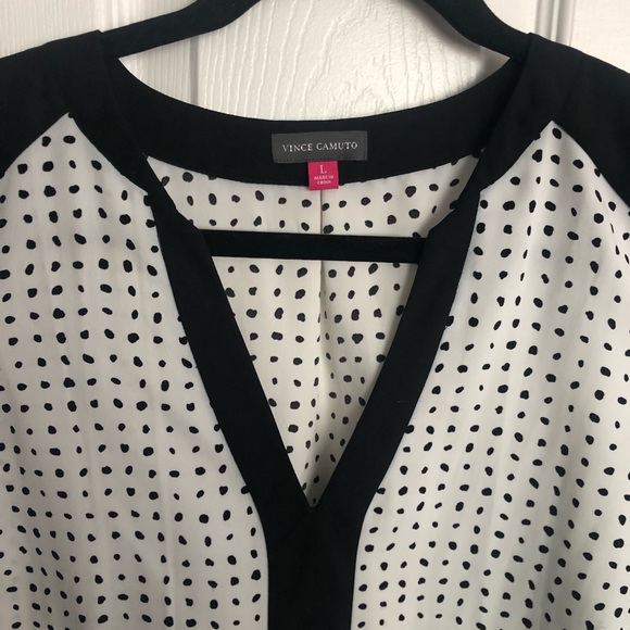 EUC Vince Camuto Polka Dot Sleeveless Top SZ L - Picture 3 of 7